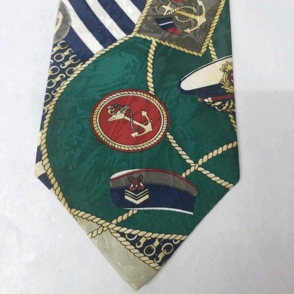 Domenico Franco Como Men's Necktie 4"x 59" Boat Theme - Picture 2 of 9